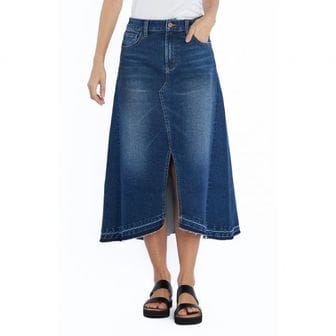 이스퀘어 4372783 Wash Lab Denim Align Slit Front Midi Skirt