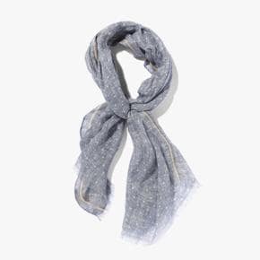 파올로 알비자티 스카프 PRINTED LINEN SCARF (DOT) BLUE AZD1M80001A78