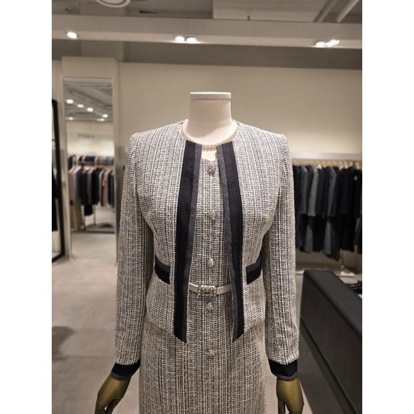 [파주점] 논칼라 오픈 숏 글리터 자켓 JR1A0JK041