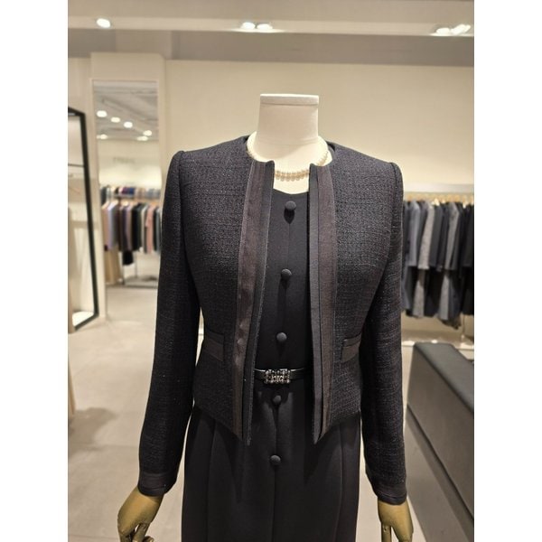 [파주점] 논칼라 오픈 숏 글리터 자켓 JR1A0JK041