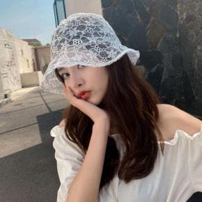 패션모자 여름 시스루 레이스 버킷햇 벙거지 비치모자 패션