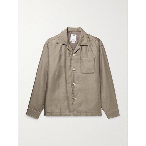 키시 컨버터블 칼라 패디드 실크 트윌 셔츠 재킷 46376663162872059