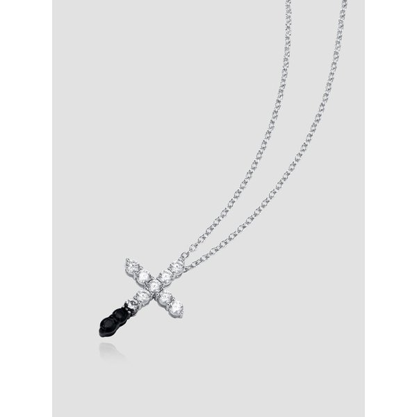 Long Cross Necklace_Black