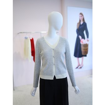 올리브데올리브 [여주점] 여성 레이어드 배색 브이넥 니트 YY6SPD17