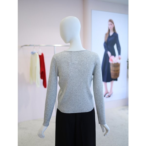 [여주점] 여성 레이어드 배색 브이넥 니트 YY6SPD17