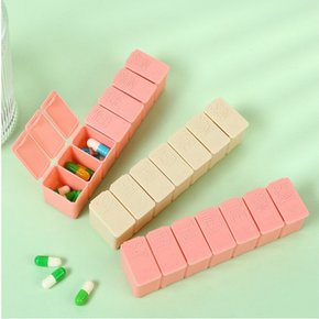 약소분통 일주일 미니 약통 알약통 알약 비타민 케이스 요일별 약케이스 휴대용 영양제 KK0105