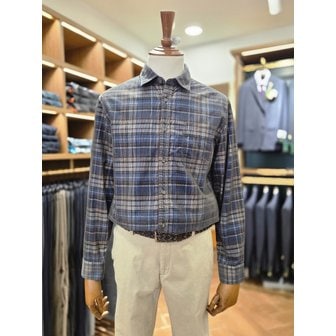 브렌우드 [여주점] 코오롱 브렌우드 남성 체크 코듀로이 캐주얼 셔츠 BRSAW25553BUX