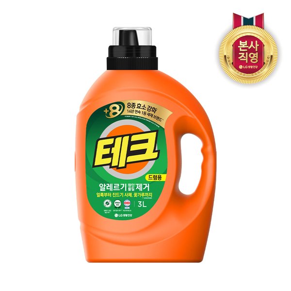 테크 진드기 알레르기 원인 제거 액체세제 용기 3L 드럼