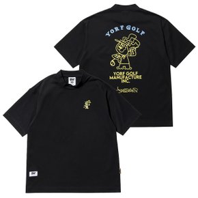 반팔티 모크넥 W래빗 블랙 YORF SHORT SLEEVE MOCK NECK W RABBIT BLACK