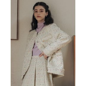 DD_White wool tweed cropped coat