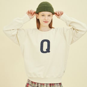 [24FW 15%] 래글런 맨투맨 (Q자수) 크림 243603SCR