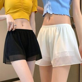 홈웨어 치마 헴라인 3부 하이 여름 웨스트 골지 이중 (WFHNQ00)