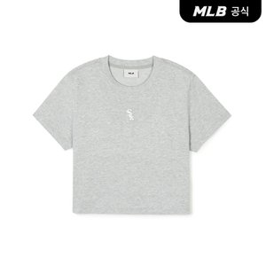 MLB [코리아공식]베이직 스몰로고 크롭 반팔 티셔츠 CHW (Melange Grey)