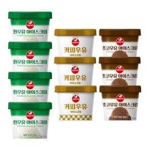 아이스크림 100ml 3종 총10개 (흰우유4+초코3+커피3)
