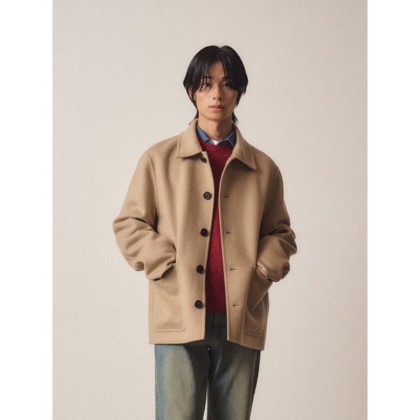 Cashmere Blend Handmade Patchpoket Jacket_Beige