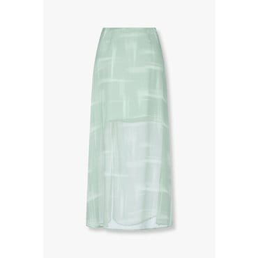 ARMANI EXCHANGE 여성 마블 프린트 시폰 스커트(A425142503)그린