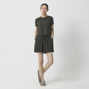 여 레이온 스트레치 3부 파자마 팬츠(KHAKI / MELLANGE GREY / BLACK)