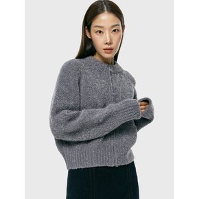 bookle zip-up knit_charcoal gray