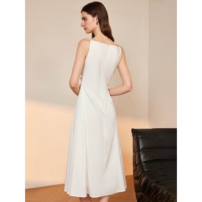 YY_Cinched waist slip dress_WHITE