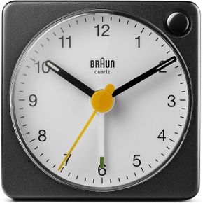 영국 브라운 탁상시계 Braun Classic 아날로그 Travel Alarm Clock with Snooze Function and Li