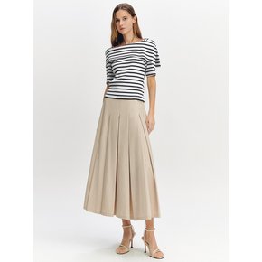 Inverted Pleats Skirt BEIGE