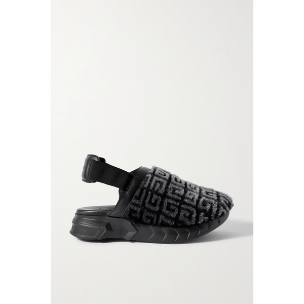 마시멜로 가죽 트리밍 로고 프린트 시어링 클로그 15546005221957102