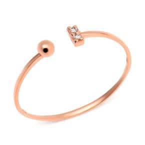 14K/18K 반지 사각스틱 X 볼 큐빅 오픈 반지 NPR23336