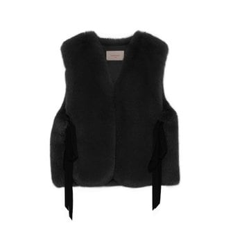 레몬플렛 FAUX FUR TIED KITTEN RIBBON VEST (LVT038KRFKF)