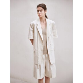 [단독][SUMMER WOOL / CREAM] LINEN HERRINBONE 2BUTTON JK