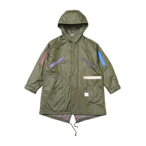 ZIPPER OVERSIZED FISHTAIL PARKA KHAKI