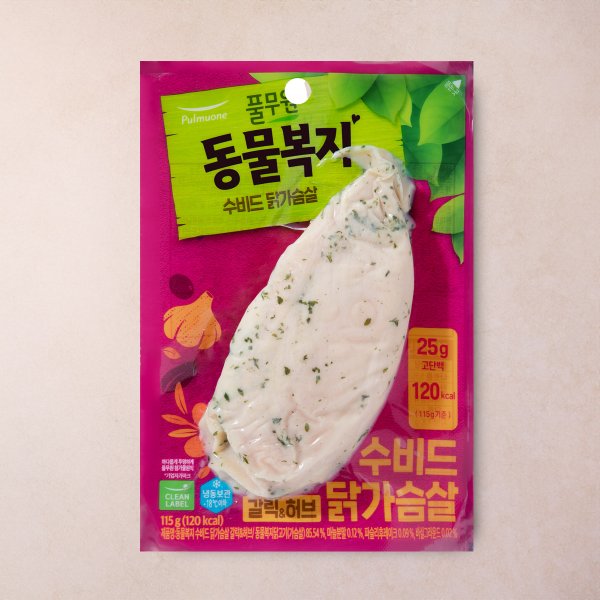 동물복지 수비드 닭가슴살 갈릭&허브 115g
