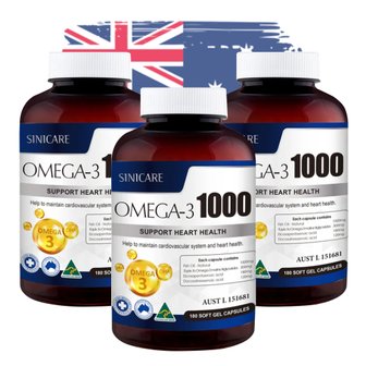  시니케어 호주 오메가3 1000mg 180캡슐x3병