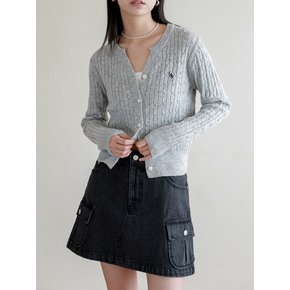 Lossy  washing cargo short skirt_denimblack