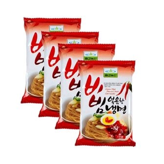 칠갑농산 유한회사 얼음찬 비빔냉면  142g x 4개 (총 4인분)