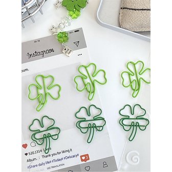 BRISKSTYLE 귀여운 네잎클로버 모양 디자인 클립