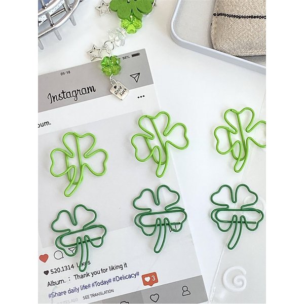 귀여운 네잎클로버 모양 디자인 클립