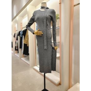 [여주점] 여성 리브 타이 버튼 오픈 니트원피스(ITOAKOP710)