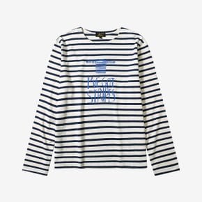 (W)Cotton Stripe Lettering T-shirt_White_LRVA0TS34W