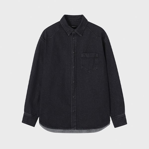 [파주점] 옴므 시그니처 엠블럼 데님 셔츠 SI2SH920BK