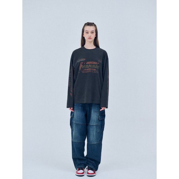 HANABI RACING 피그먼트 롱슬리브 스모크블랙