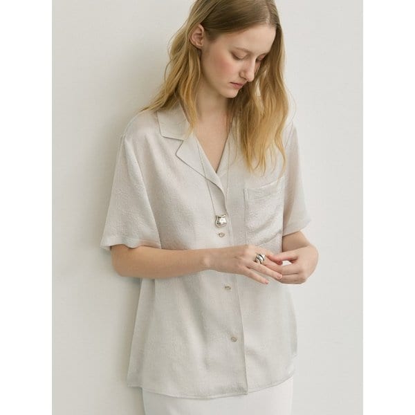 PEARL HALF SHIRT - LIGHT SILVER