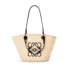 [LOEWE ANAGRAM BASKET BAG M] 로에베 미디움 아나그램 바스켓백 라피아백 라탄백 토트백 블랙