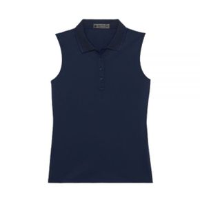 GFORE 지포어 PLEATED COLLAR SLEEVELESS POLO (G4LC0K804-TWLT) (여성 플리츠 칼라 슬리브리스