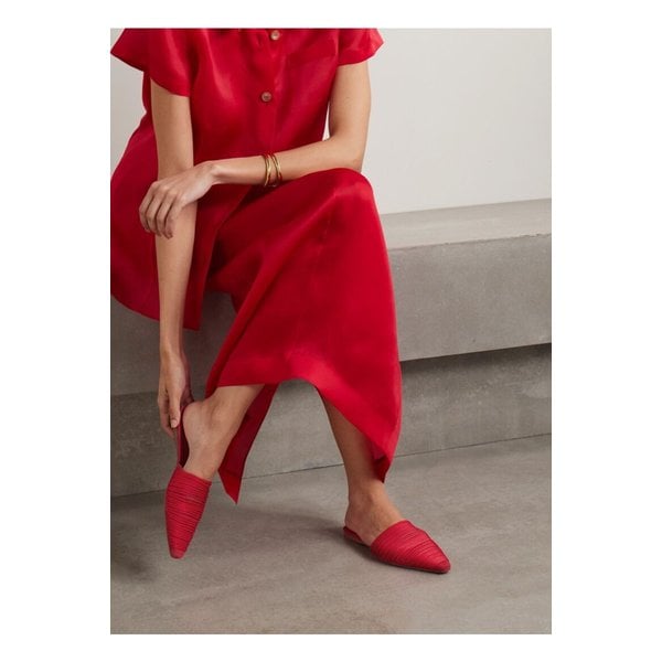 켄리 코드 트리밍 스웨이드 뮬 레드 46376663162855218