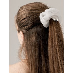 Cool White Heart Scrunchie