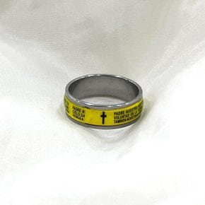 노랑 검정색 선물 스텐레스 반지 기독교 십자가 성경 스틸 링 하나님 천주교 성당 교회 종교