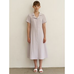 Collar Long Dress-light purple