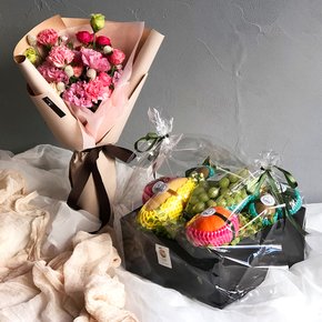 꽃다발+과일선물세트