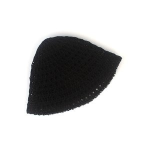 Deep Summer Knit Black Bucket Hat 버킷햇