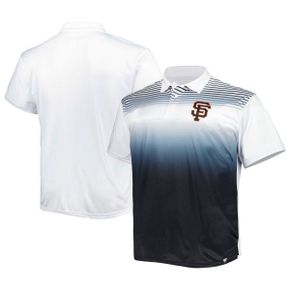 3665853 PROFILE Mens White/Black San Francisco Giants Big  Tall Sublimated Polo